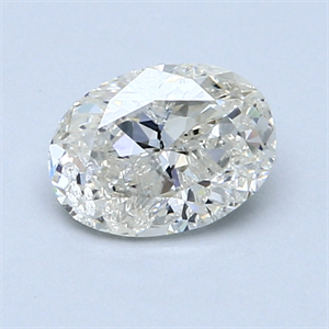 Picture of 1.00 Carats, Oval Diamond with  Cut, G Color, SI2 Clarity and Certified by EGL