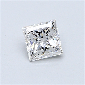Picture of 0.51 Carats, Princess Diamond with  Cut, D Color, I2 Clarity and Certified by GIA