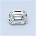 0.45 Carats, Emerald Diamond with  Cut, J Color, SI1 Clarity and Certified by GIA