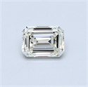 0.42 Carats, Emerald Diamond with  Cut, K Color, VVS1 Clarity and Certified by GIA