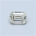0.42 Carats, Emerald Diamond with  Cut, K Color, VS2 Clarity and Certified by GIA
