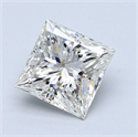 1.50 Carats, Princess Diamond with  Cut, G Color, SI2 Clarity and Certified by GIA