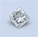0.60 Carats, Princess Diamond with  Cut, J Color, VS1 Clarity and Certified by GIA