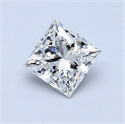 0.73 Carats, Princess Diamond with  Cut, E Color, VS1 Clarity and Certified by GIA