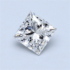 Picture of 0.73 Carats, Princess Diamond with  Cut, E Color, VS1 Clarity and Certified by GIA