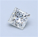 0.70 Carats, Princess Diamond with  Cut, F Color, VS1 Clarity and Certified by GIA