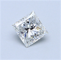 0.61 Carats, Princess Diamond with  Cut, G Color, VS2 Clarity and Certified by GIA
