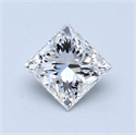0.60 Carats, Princess Diamond with  Cut, E Color, VVS2 Clarity and Certified by GIA