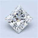 0.91 Carats, Princess Diamond with  Cut, G Color, VS2 Clarity and Certified by GIA