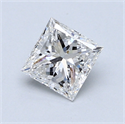 0.80 Carats, Princess Diamond with  Cut, E Color, SI2 Clarity and Certified by GIA