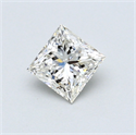 0.53 Carats, Princess Diamond with  Cut, I Color, VS2 Clarity and Certified by GIA