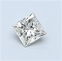 0.50 Carats, Princess Diamond with  Cut, J Color, VS1 Clarity and Certified by GIA