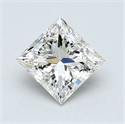 0.96 Carats, Princess Diamond with  Cut, J Color, SI1 Clarity and Certified by GIA