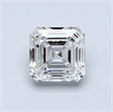 0.90 Carats, Asscher Diamond with  Cut, E Color, SI1 Clarity and Certified by GIA