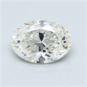 0.91 Carats, Oval Diamond with  Cut, H Color, SI1 Clarity and Certified by GIA