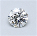 0.54 Carats, Round Diamond with Excellent Cut, H Color, SI1 Clarity and Certified by GIA