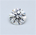 0.45 Carats, Round Diamond with Excellent Cut, H Color, I1 Clarity and Certified by GIA