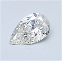 0.58 Carats, Pear Diamond with  Cut, H Color, SI1 Clarity and Certified by GIA