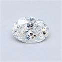 0.50 Carats, Oval Diamond with  Cut, F Color, I1 Clarity and Certified by GIA