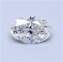 0.66 Carats, Oval Diamond with  Cut, F Color, I1 Clarity and Certified by GIA