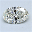 1.01 Carats, Oval Diamond with  Cut, J Color, SI2 Clarity and Certified by GIA