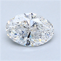 1.21 Carats, Oval Diamond with  Cut, D Color, I1 Clarity and Certified by GIA