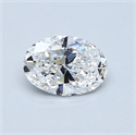 0.54 Carats, Oval Diamond with  Cut, D Color, VVS2 Clarity and Certified by GIA