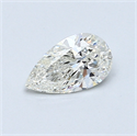 0.50 Carats, Pear Diamond with  Cut, I Color, SI1 Clarity and Certified by GIA