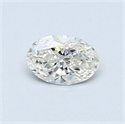 0.42 Carats, Oval Diamond with  Cut, H Color, VVS2 Clarity and Certified by GIA