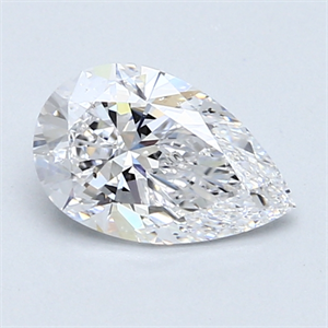 Picture of 1.00 Carats, Pear Diamond with  Cut, D Color, SI2 Clarity and Certified by GIA