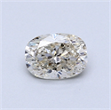 0.59 Carats, Cushion Diamond with  Cut, K Color, SI2 Clarity and Certified by GIA