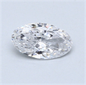 0.50 Carats, Oval Diamond with  Cut, D Color, SI2 Clarity and Certified by GIA