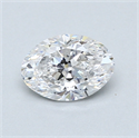 0.74 Carats, Oval Diamond with  Cut, D Color, SI1 Clarity and Certified by GIA