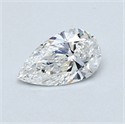 0.51 Carats, Pear Diamond with  Cut, E Color, SI1 Clarity and Certified by GIA
