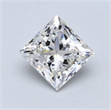 0.91 Carats, Princess Diamond with  Cut, F Color, VS2 Clarity and Certified by GIA