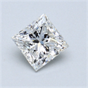 0.61 Carats, Princess Diamond with  Cut, G Color, VS2 Clarity and Certified by GIA