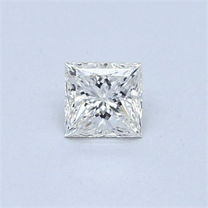 0.37 Carats, Princess Diamond with  Cut, G Color, VVS2 Clarity and Certified by EGL