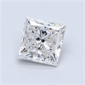 0.90 Carats, Princess Diamond with  Cut, F Color, I2 Clarity and Certified by GIA