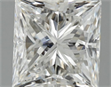 2.03 Carats, Princess Diamond with  Cut, D Color, VS2 Clarity and Certified by EGL