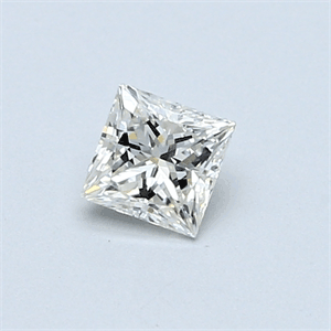0.38 Carats, Princess Diamond with  Cut, H Color, VVS2 Clarity and Certified by EGL