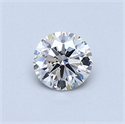 0.51 Carats, Round Diamond with Very Good Cut, F Color, SI2 Clarity and Certified by GIA