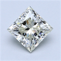 1.31 Carats, Princess Diamond with  Cut, I Color, SI2 Clarity and Certified by EGL