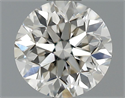 0.50 Carats, Round Diamond with Very Good Cut, H Color, VVS2 Clarity and Certified by EGL