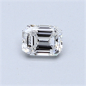 0.43 Carats, Emerald Diamond with  Cut, E Color, SI1 Clarity and Certified by GIA