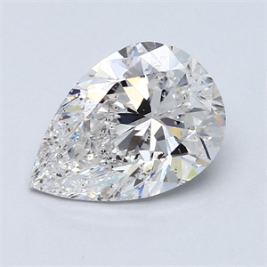 Picture of 3.36 Carats, Pear Diamond with  Cut, E Color, SI2 Clarity and Certified by GIA