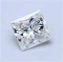 1.70 Carats, Princess Diamond with  Cut, G Color, SI2 Clarity and Certified by GIA
