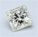 1.71 Carats, Princess Diamond with  Cut, H Color, VVS2 Clarity and Certified by EGL