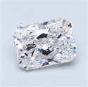 1.51 Carats, Radiant Diamond with  Cut, E Color, VS2 Clarity and Certified by GIA