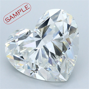 Picture of 3.03 Carats, Heart Diamond with  Cut, E Color, VS2 Clarity and Certified by GIA