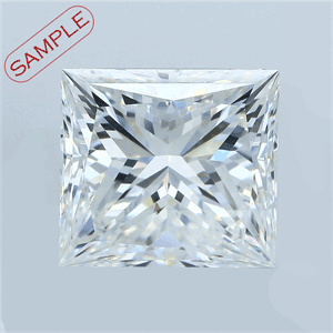 0.31 Carats, Princess Diamond with  Cut, E Color, VVS1 Clarity and Certified by GIA